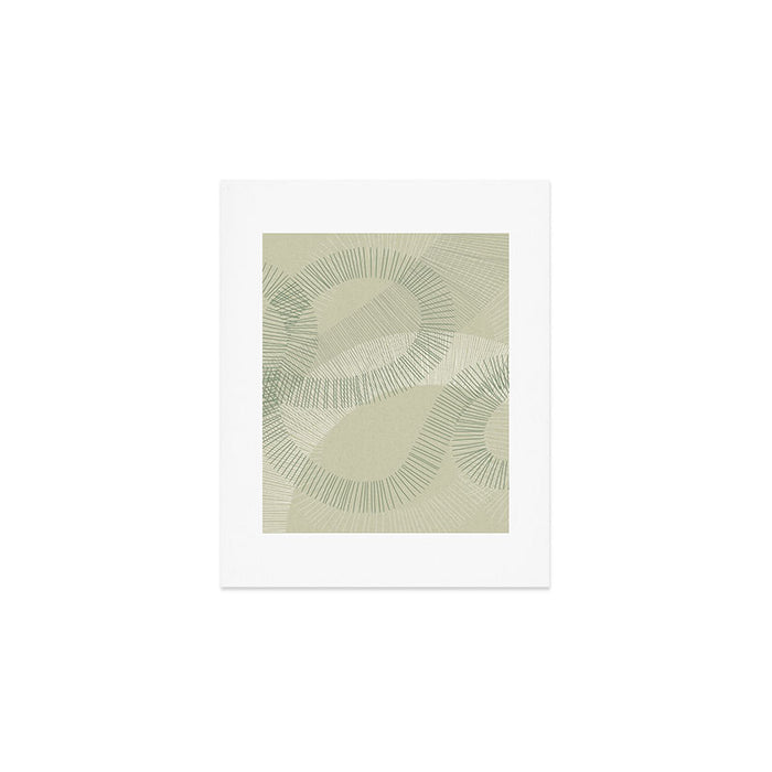 calming essentials Curved Lines soft sage Art Print Gallery Image 1