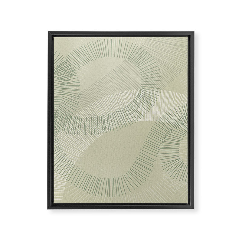 calming essentials Curved Lines soft sage Framed Canvas Print Gallery Image 6