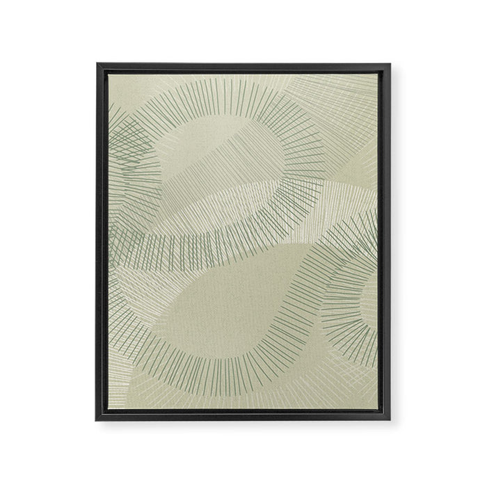 calming essentials Curved Lines soft sage Framed Canvas Print Gallery Image 1