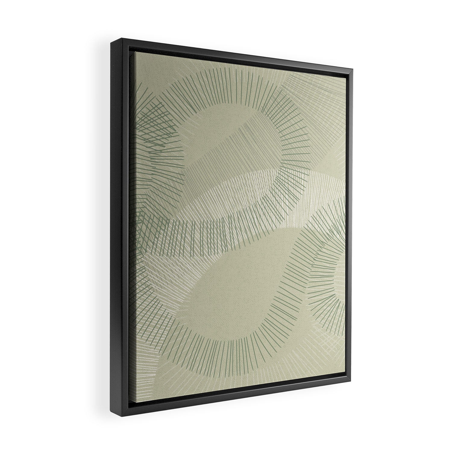 calming essentials Curved Lines soft sage Framed Canvas Print Gallery Image 2