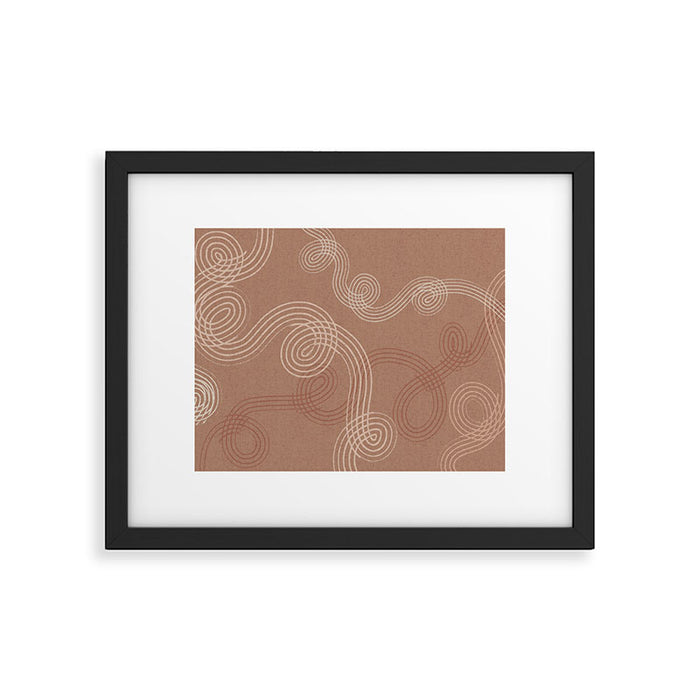 calming essentials loops Mocha Mousse Framed Art Print Gallery Image 1