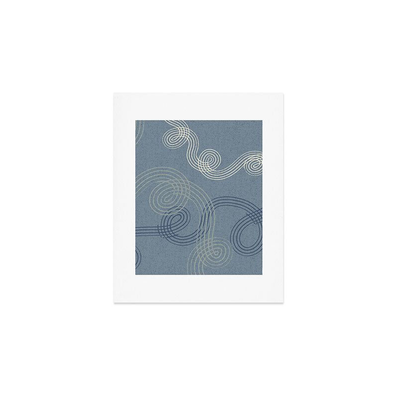 calming essentials loops muted blue Art Print Gallery Image 1