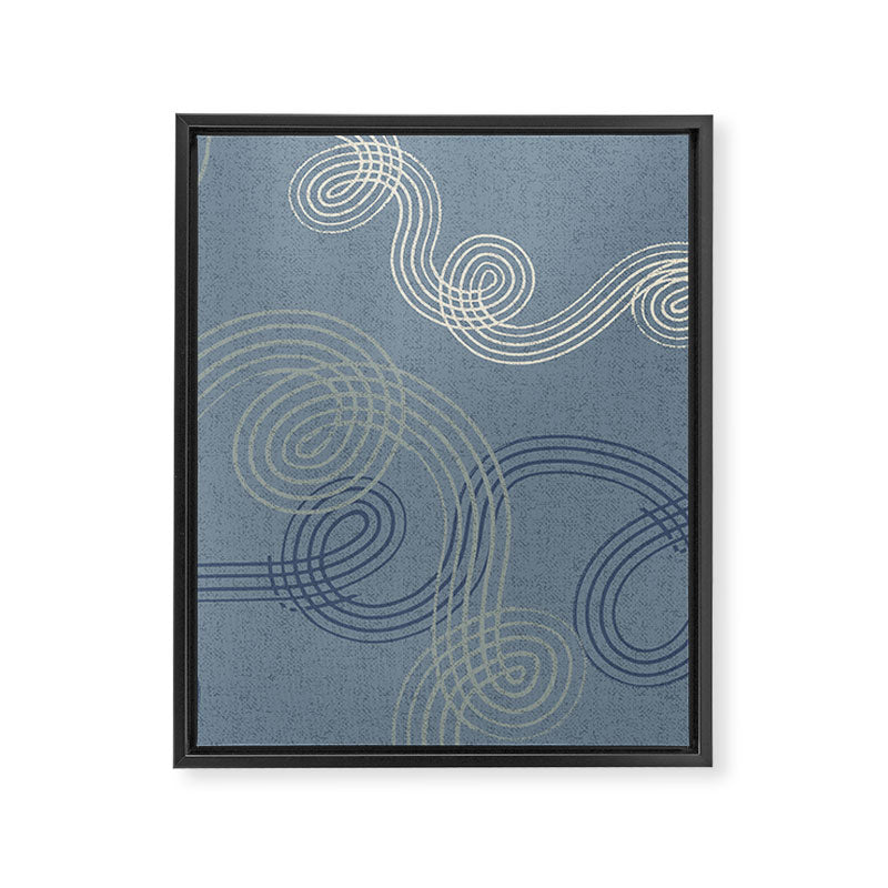 calming essentials loops muted blue Framed Canvas Print Gallery Image 6