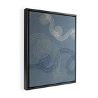 calming essentials loops muted blue Framed Canvas Print Gallery Image 2