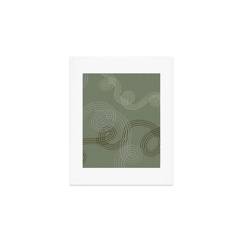 calming essentials loops sage green Art Print Gallery Image 1