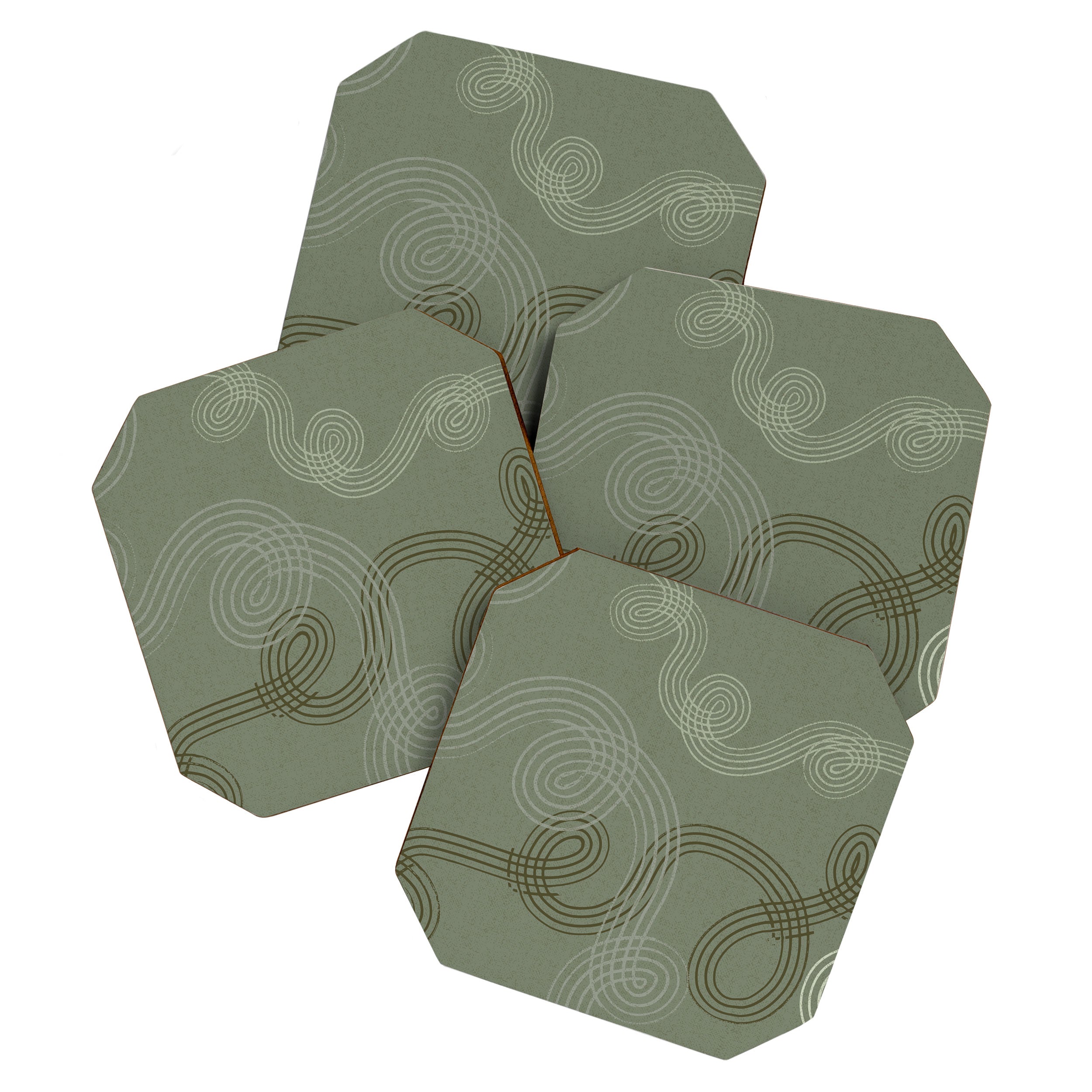 calming essentials loops sage green Coaster Gallery Image 1