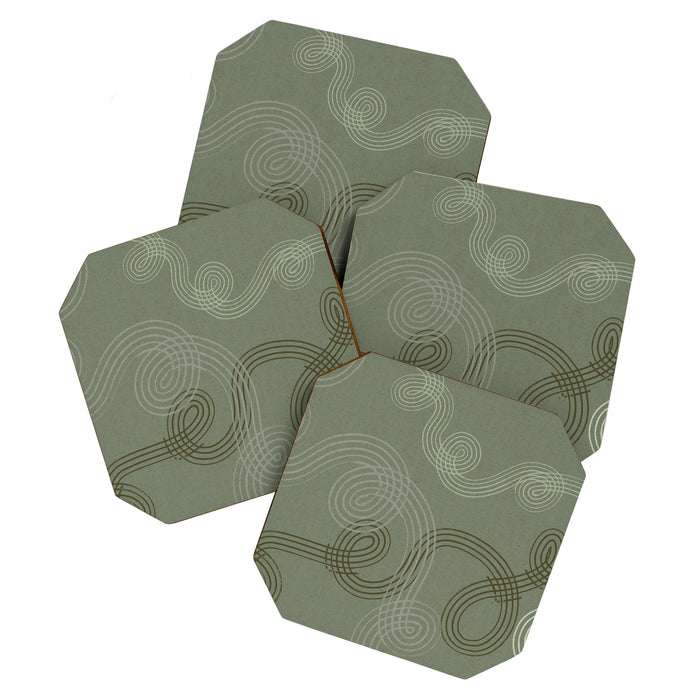 calming essentials loops sage green Coaster Gallery Image 1