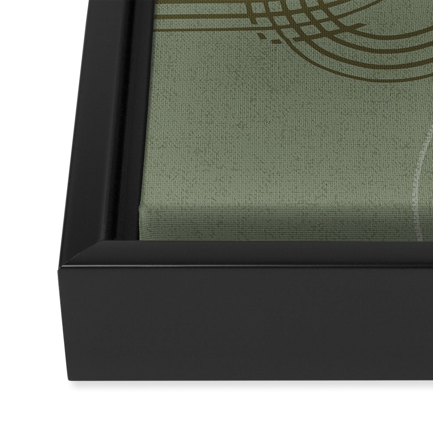 calming essentials loops sage green Framed Canvas Print Gallery Image 3