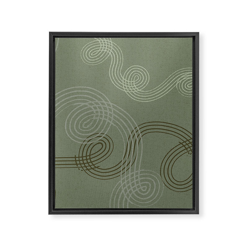 calming essentials loops sage green Framed Canvas Print Gallery Image 6