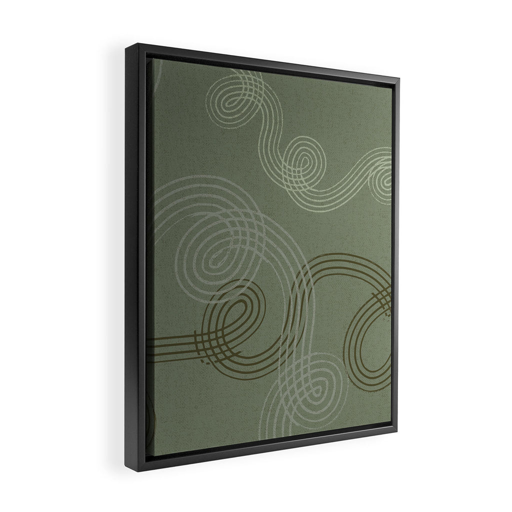 calming essentials loops sage green Framed Canvas Print Gallery Image 2
