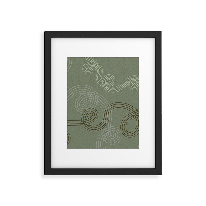 calming essentials loops sage green Framed Art Print Gallery Image 5