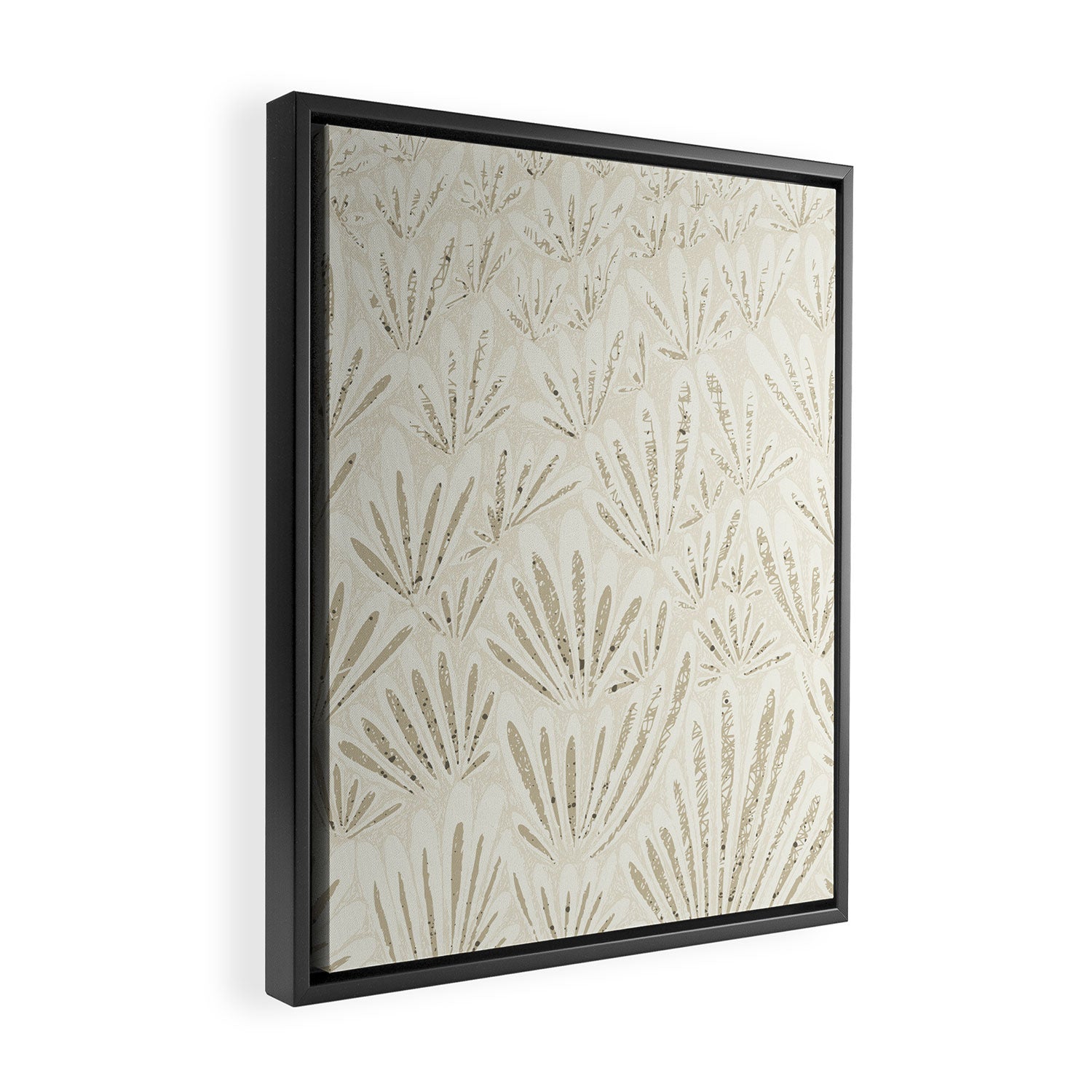calming essentials meadow neutral white Framed Canvas Print Gallery Image 2