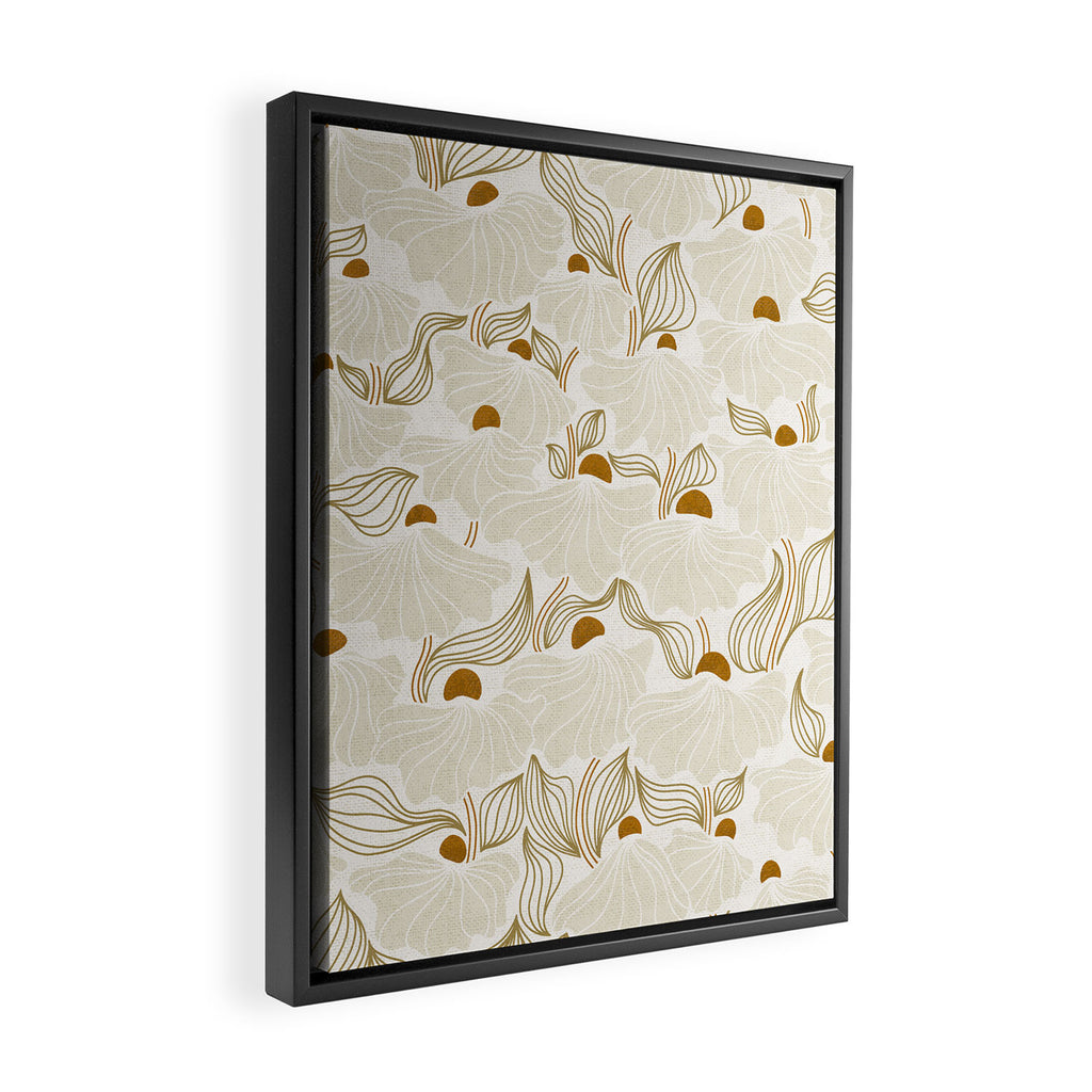 calming essentials Natural flow meadow ivory Framed Canvas Print Gallery Image 2