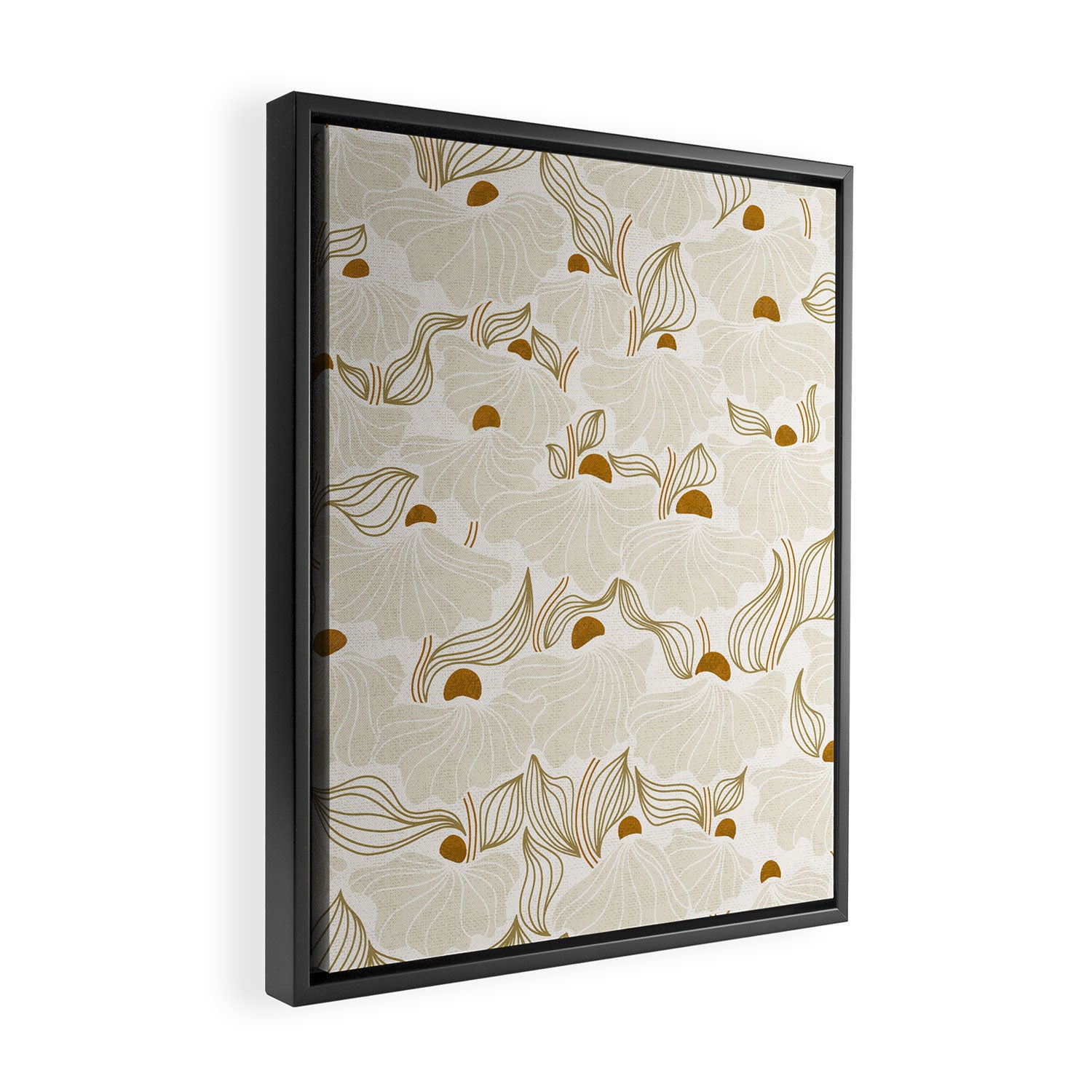 calming essentials Natural flow meadow ivory Framed Canvas Print Gallery Image 2
