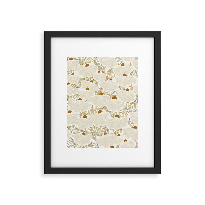 calming essentials Natural flow meadow ivory Framed Art Print Gallery Image 1