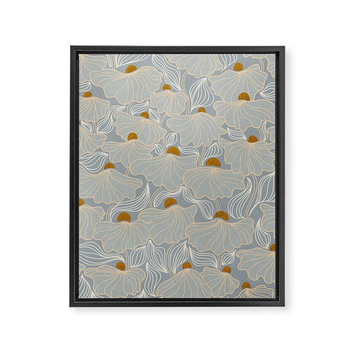 calming essentials Natural flow meadow misty Framed Canvas Print Gallery Image 1