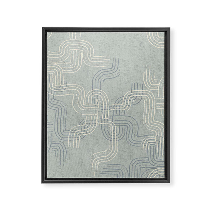 calming essentials traces concrete blue Framed Canvas Print Gallery Image 1