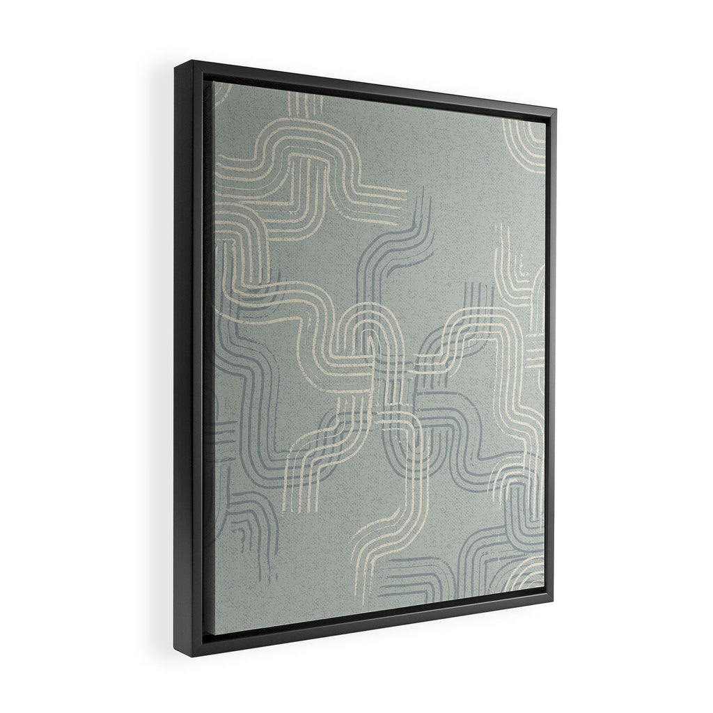 calming essentials traces concrete blue Framed Canvas Print Gallery Image 2