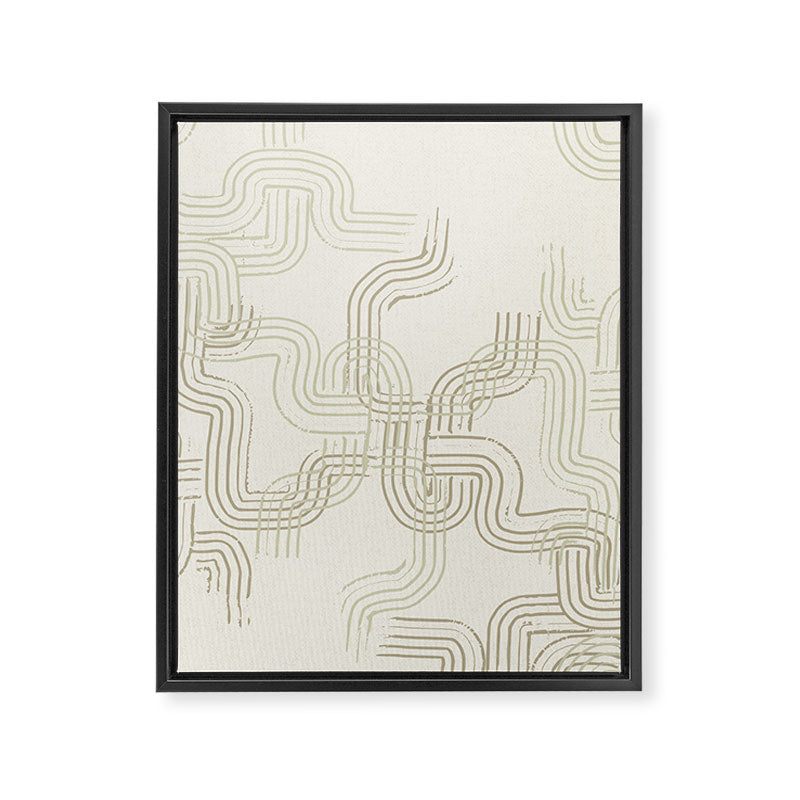 calming essentials traces neutral white Framed Canvas Print Gallery Image 6