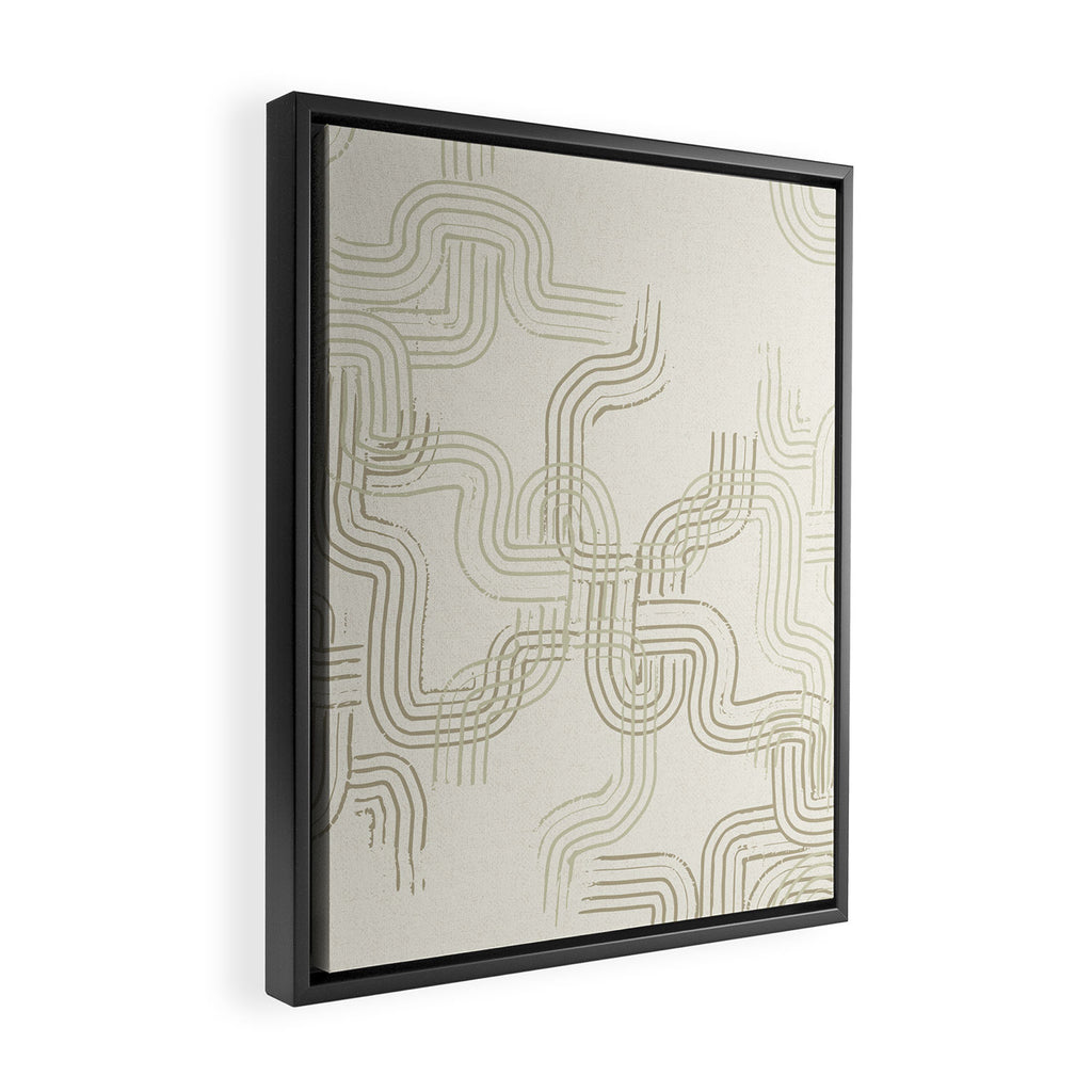calming essentials traces neutral white Framed Canvas Print Gallery Image 2