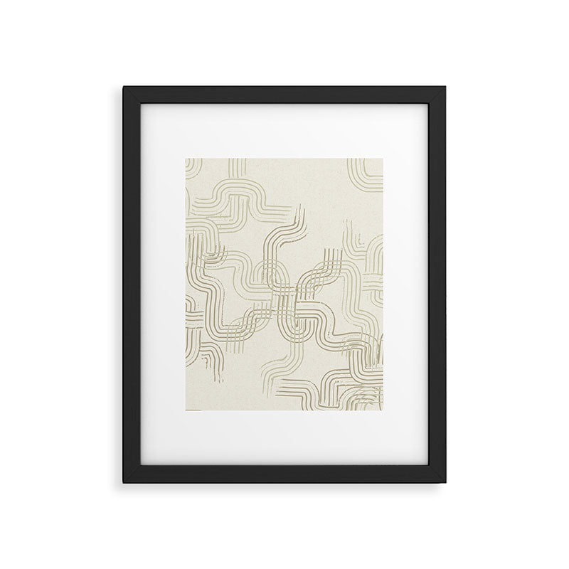 calming essentials traces neutral white Framed Art Print Gallery Image 5