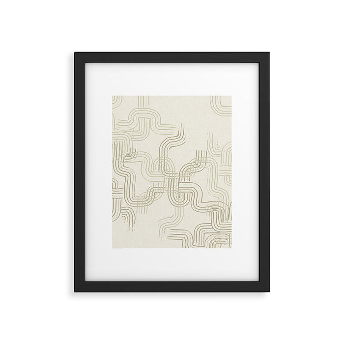 calming essentials traces neutral white Framed Art Print Gallery Image 1