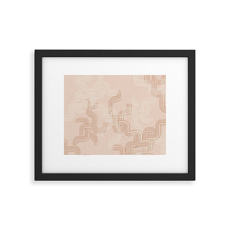 calming essentials traces pale mocha mousse Framed Art Print Gallery Image 5