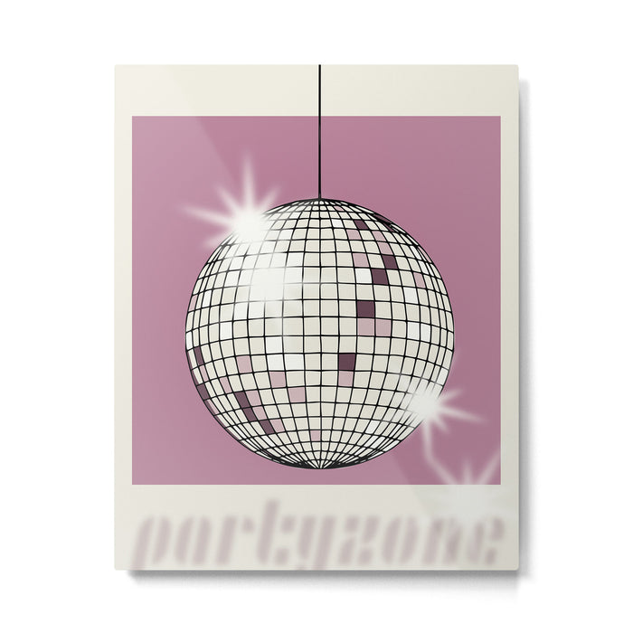 Celebrate the 80s Partyzone pink Metal Print Gallery Image 1