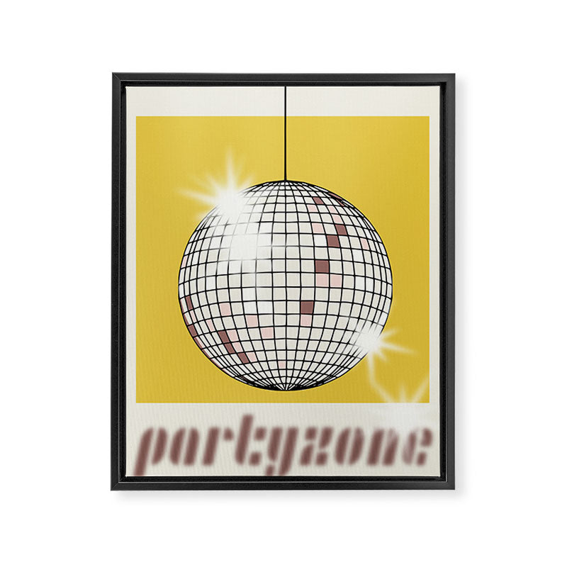 Celebrate the 80s Partyzone yellow Framed Canvas Print Gallery Image 8