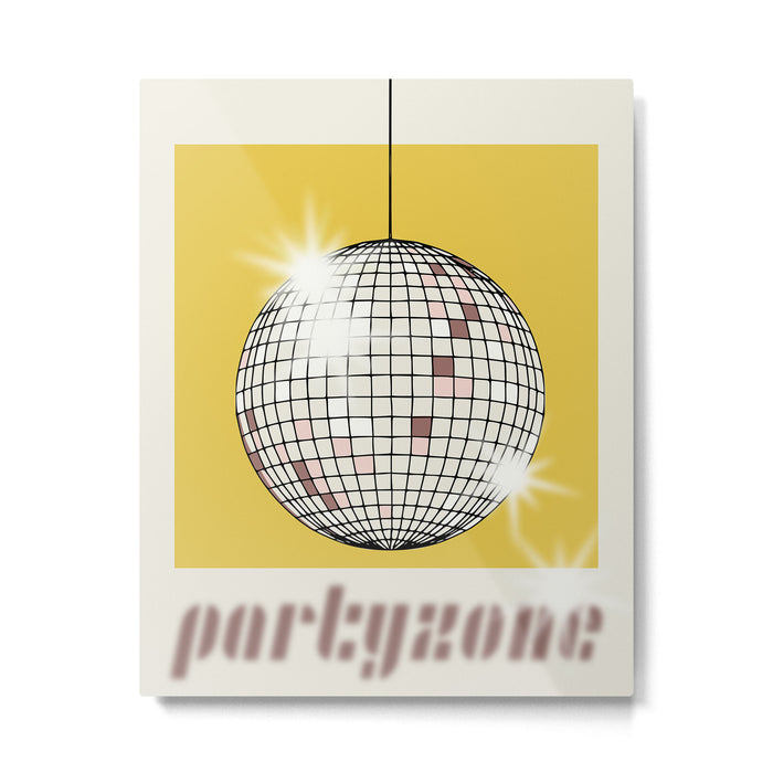 Celebrate the 80s Partyzone yellow Metal Print Gallery Image 1