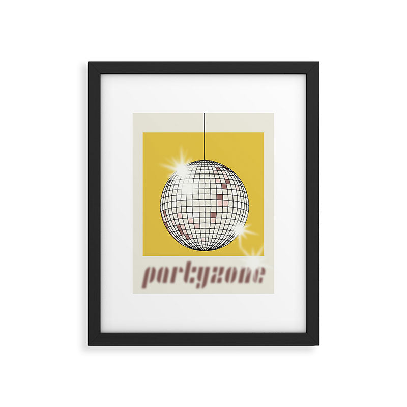 Celebrate the 80s Partyzone yellow Framed Art Print Gallery Image 4