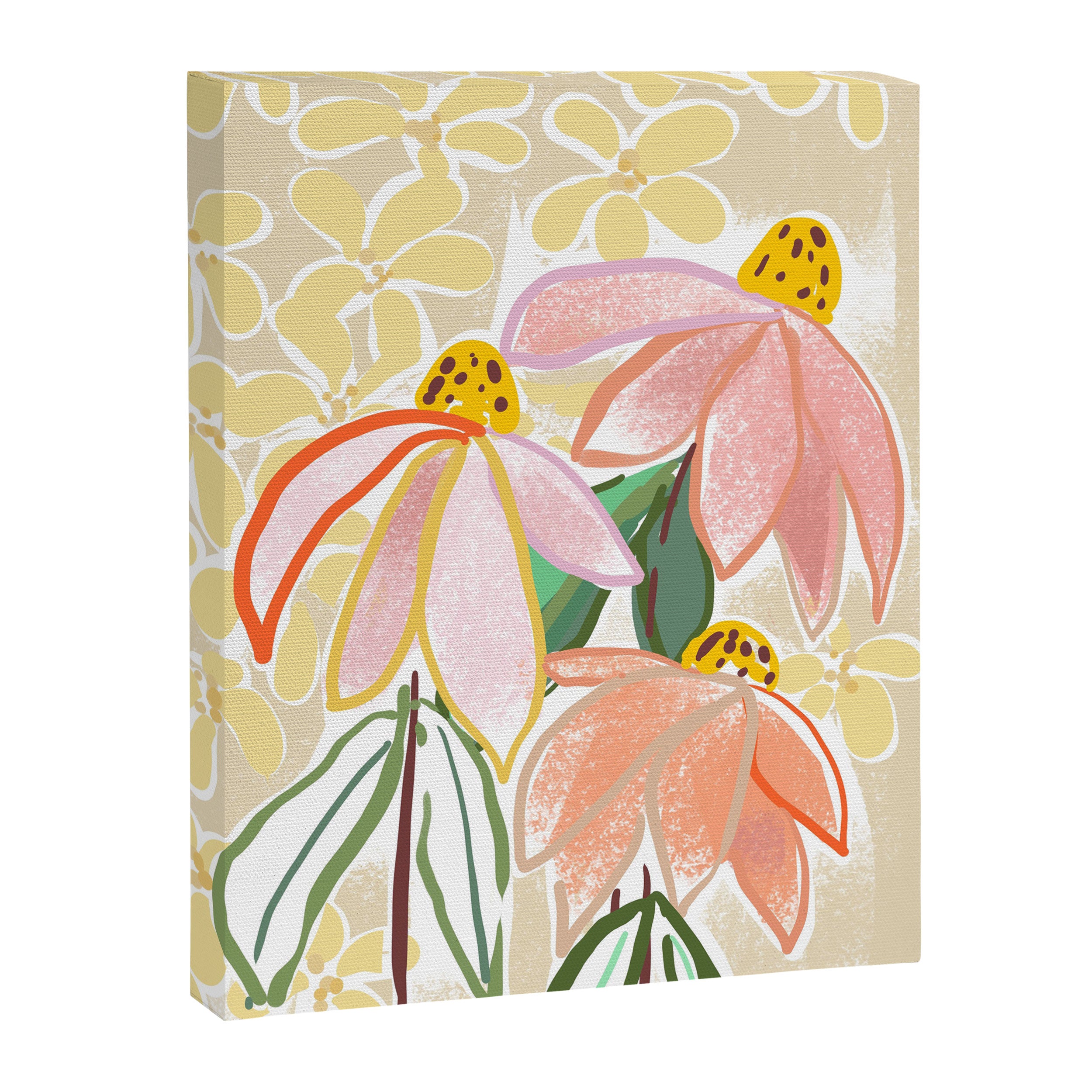 Chalky coneflowers still life Canvas Print Gallery Image 6