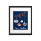 Cheerful little Christmas baubles blue Framed Art Print Gallery Image 5
