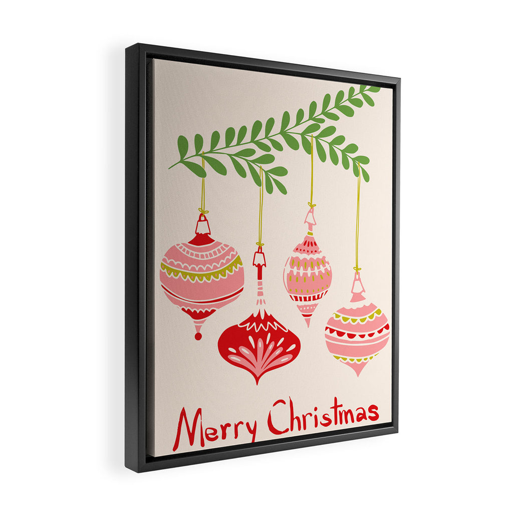 Cheerful little Christmas baubles Framed Canvas Print Gallery Image 2