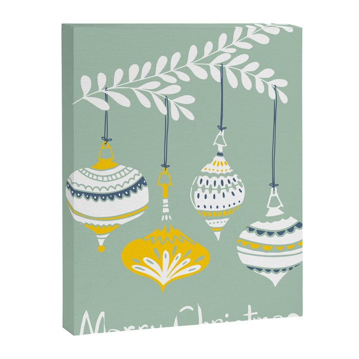 Cheerful little Christmas baubles mint Canvas Print Gallery Image 1