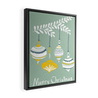 Cheerful little Christmas baubles mint Framed Canvas Print Gallery Image 2