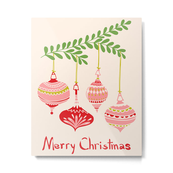 Cheerful little Christmas baubles Metal Print Gallery Image 1