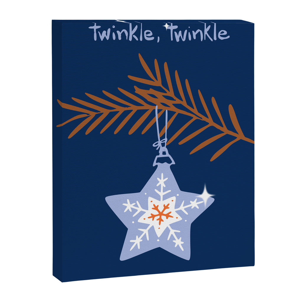 Cheerful twinkle Christmas star blue Canvas Print Gallery Image 6