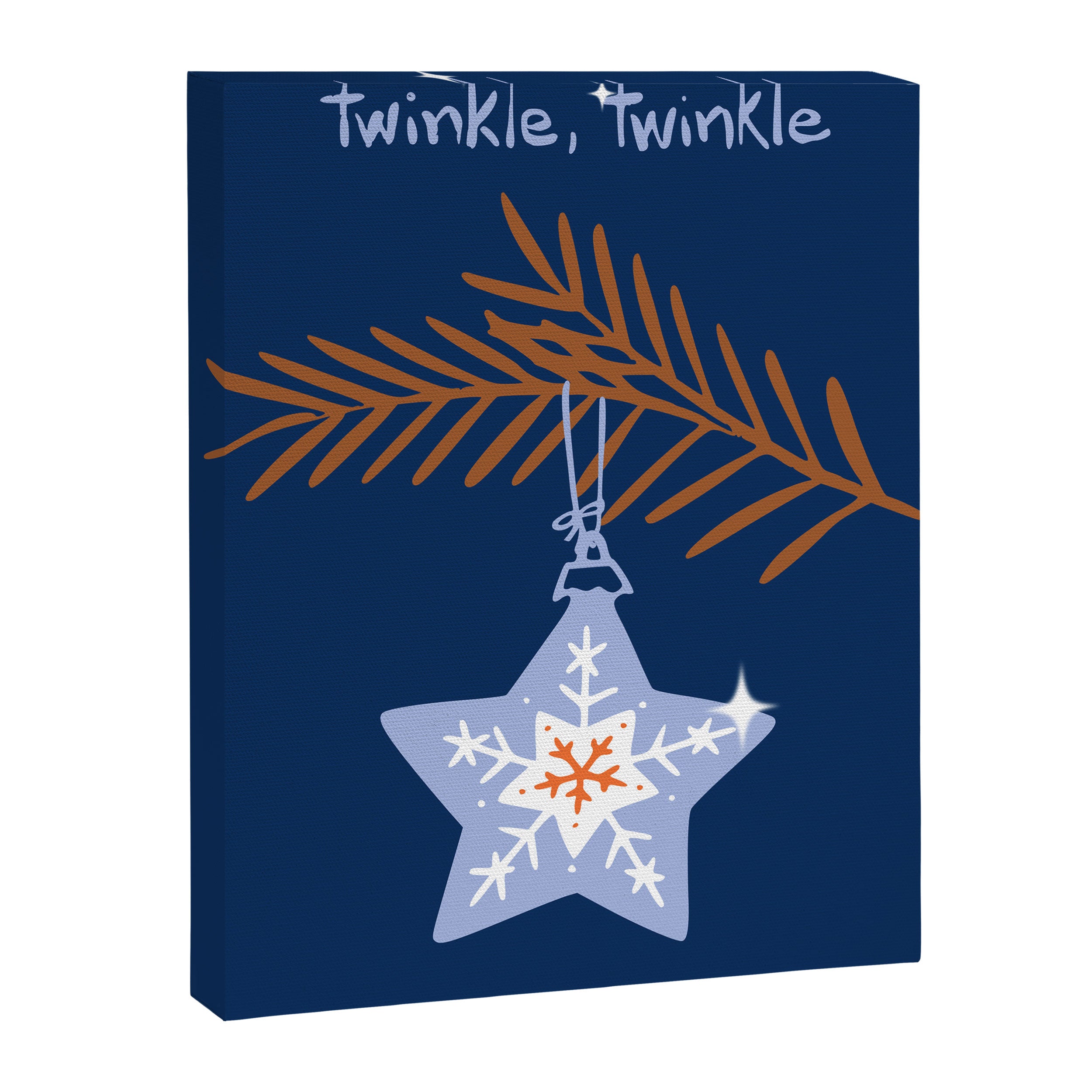 Cheerful twinkle Christmas star blue Canvas Print Gallery Image 6