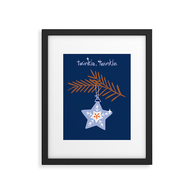 Cheerful twinkle Christmas star blue Framed Art Print Gallery Image 5