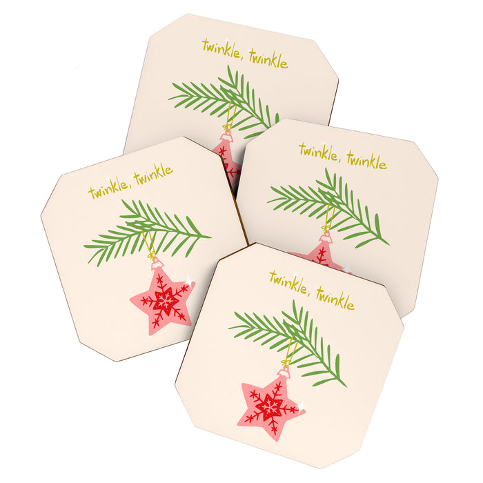 Cheerful twinkle Christmas star Coaster Gallery Image 1