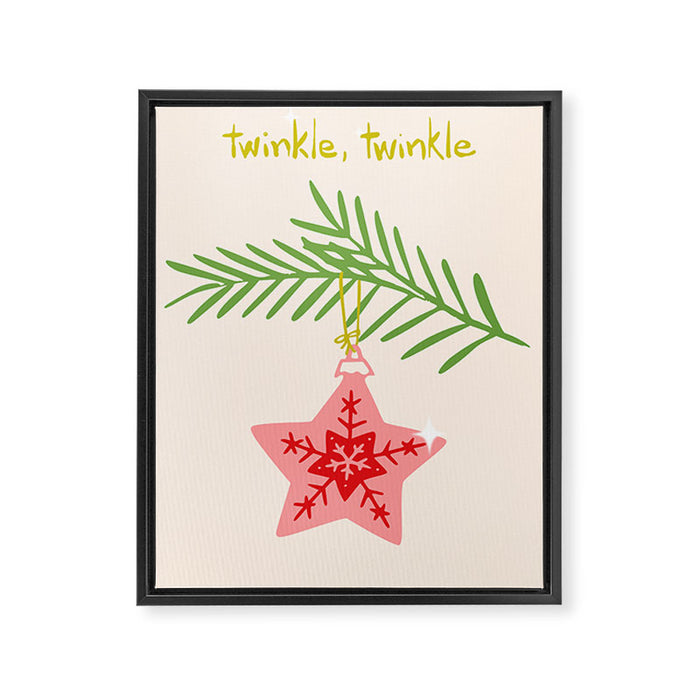 Cheerful twinkle Christmas star Framed Canvas Print Gallery Image 1