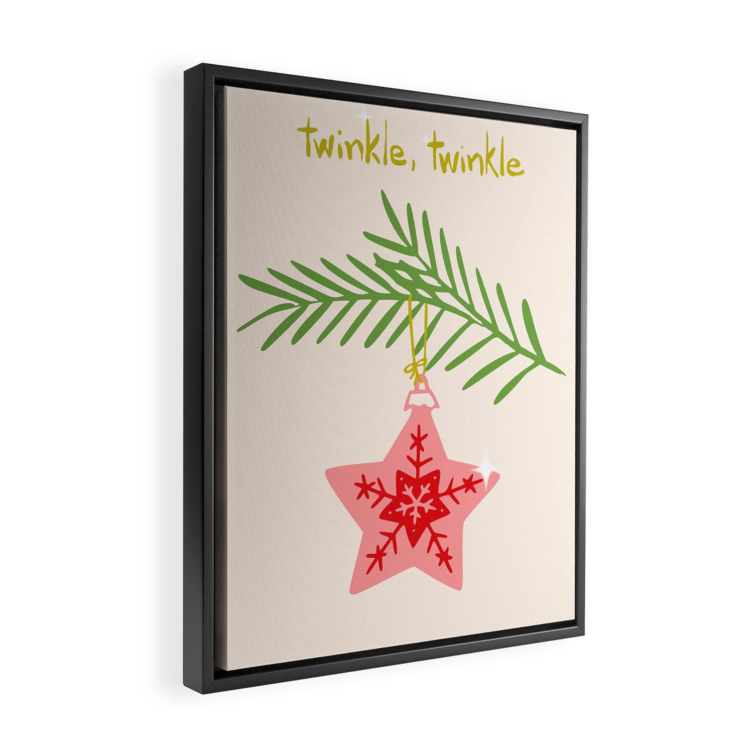 Cheerful twinkle Christmas star Framed Canvas Print Gallery Image 2
