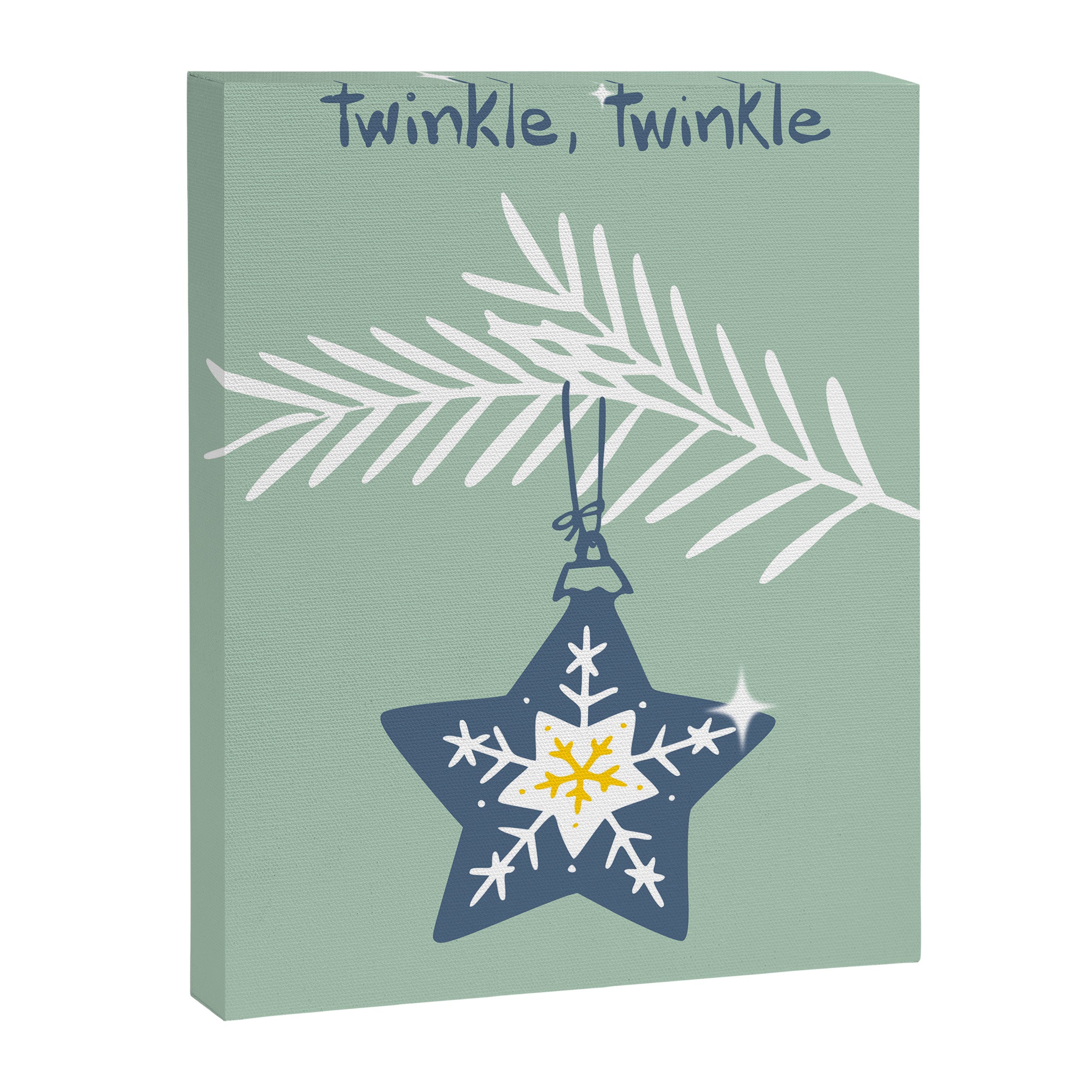 Cheerful twinkle Christmas star mint Canvas Print Gallery Image 8