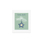 Cheerful twinkle Christmas star mint Art Print Gallery Image 1