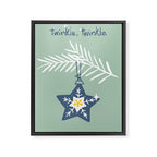 Cheerful twinkle Christmas star mint Framed Canvas Print Gallery Image 8