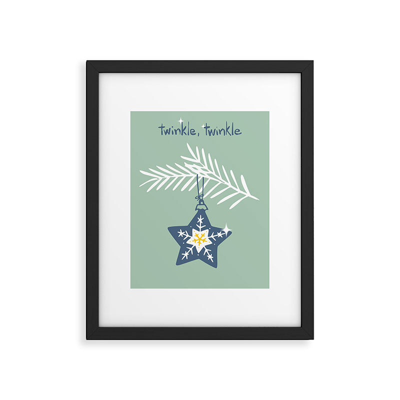 Cheerful twinkle Christmas star mint Framed Art Print Gallery Image 6