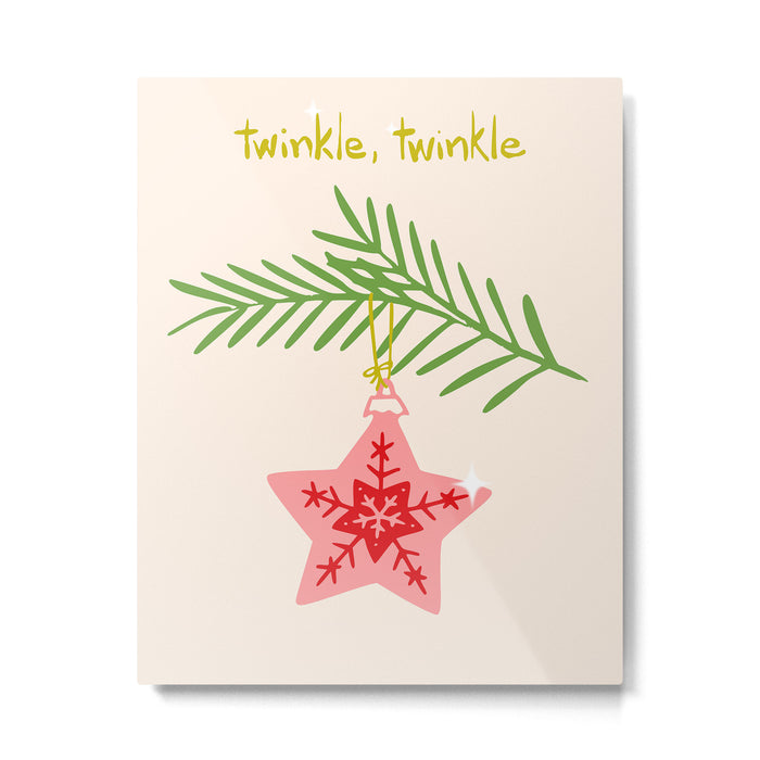 Cheerful twinkle Christmas star Metal Print Gallery Image 1