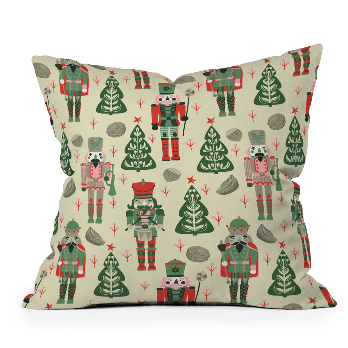 Festive Nutcracker Pattern Throw Pillow Gallery Image 6
