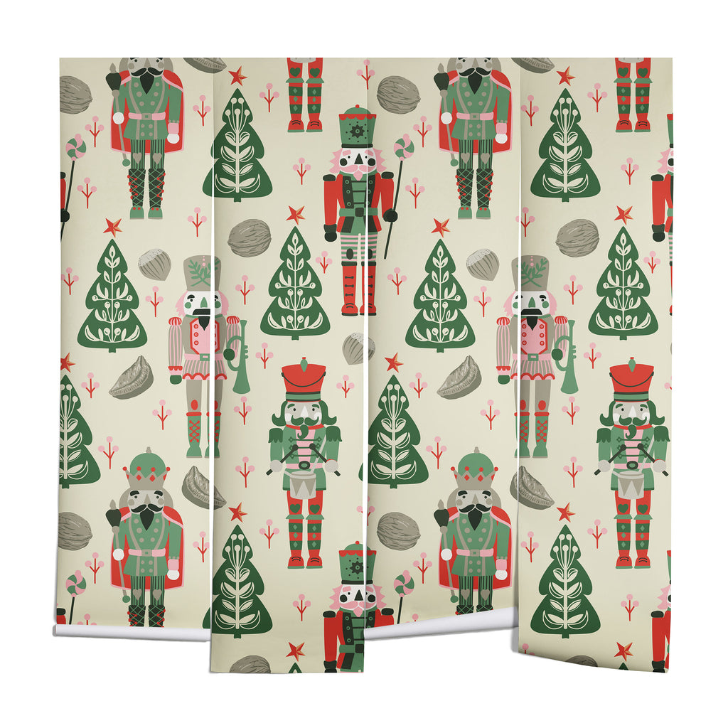 Festive Nutcracker Pattern Wall Mural Gallery Image 1